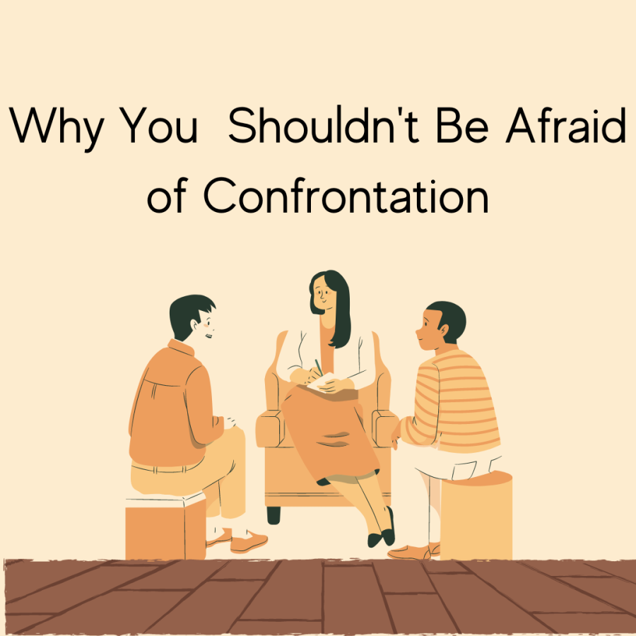 Why You Shouldnt Be Afraid of Confrontation. Graphic made by Nora Mehadi on Canva