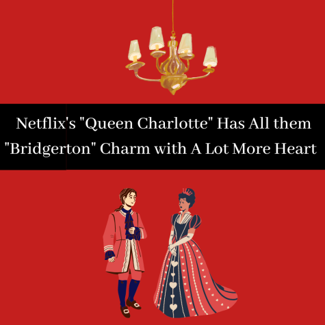 Graphic displays animated versions of King George (left) and Queen Charlotte (right).