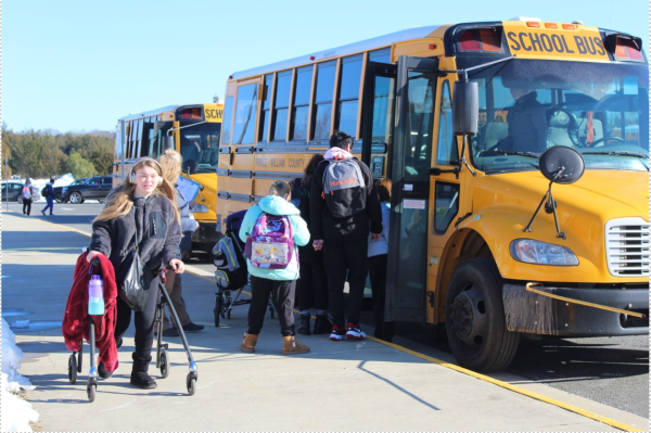 Special disability students get dismissed from school to their buses at 2:00 instead of 2:15 like other students. This makes sure they get to their buses calmly and safely instead of getting surrounded by a huge crowd of students at dismissal. 